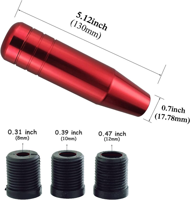 Abfer 5" Red Shift Knob, Aluminum Alloy Weighted Shifter Knobs Metal Gear Lever Stick Handle Fit Most Automatic Manual Vehicle - Image 2